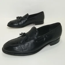 Johnston & Murphy Crown Aristocraft Leather Tassel Loafer Men's size 10 D Black