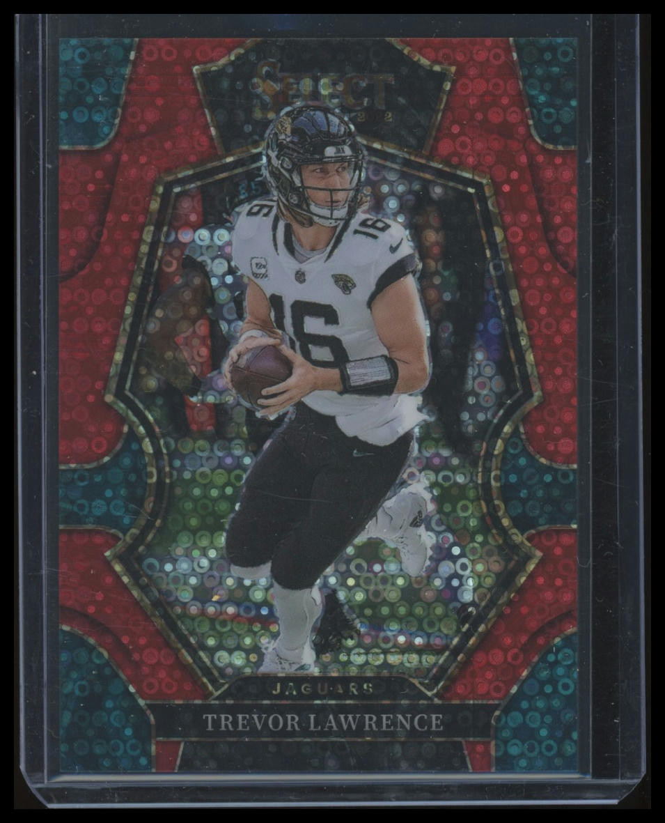 2022 Select Trevor Lawrence Red Disco Premier Prizm sp /49 145 C4 Jaguars