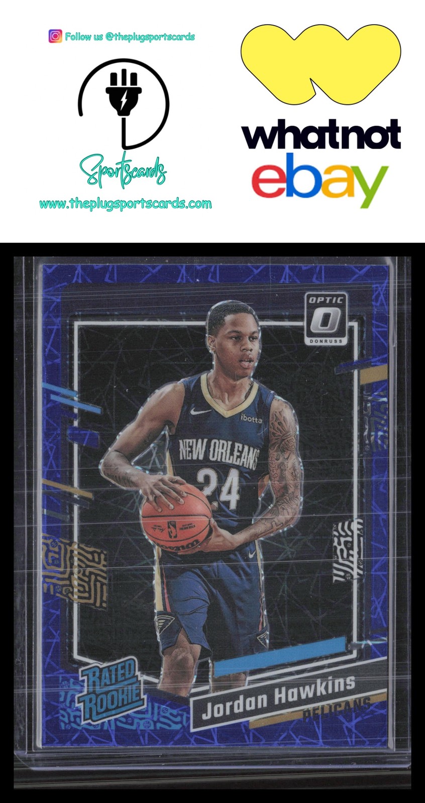 2023-24 Donruss Optic #238 Jordan Hawkins Blue Velocity RC Pelicans