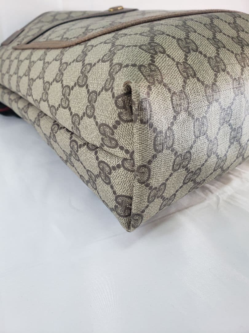 GUCCI Vintage Sherry Line GG Supreme Tote Bag B-013 Used Leather 37cm thumbnail 5