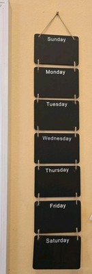 Days Of The Week Chalkboards Connected Wall Hanger Write On New