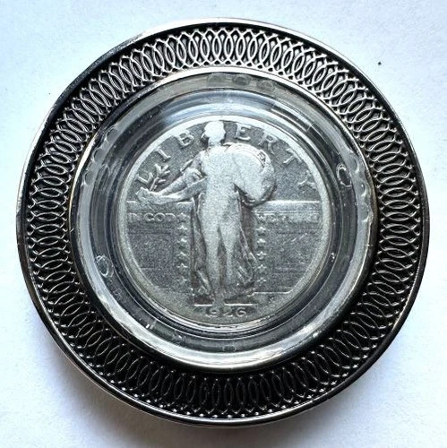 Beautiful Danbury Mint 1926 Standing Liberty Silver Quarter In Neo-Gothic Holder