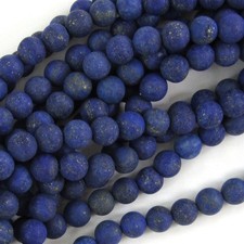Matte Blue Lapis Lazuli Round Beads Gemstone 15" Strand 4mm 6mm 8mm 10mm 12mm