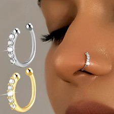 1pcs Elegant U-Shaped Nose Clips Non-piercing Nose Stud Fake Nose Ring For Women