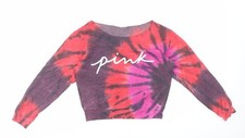 Womens UK Size S PINK Multicoloured Pullover Sweatshirt