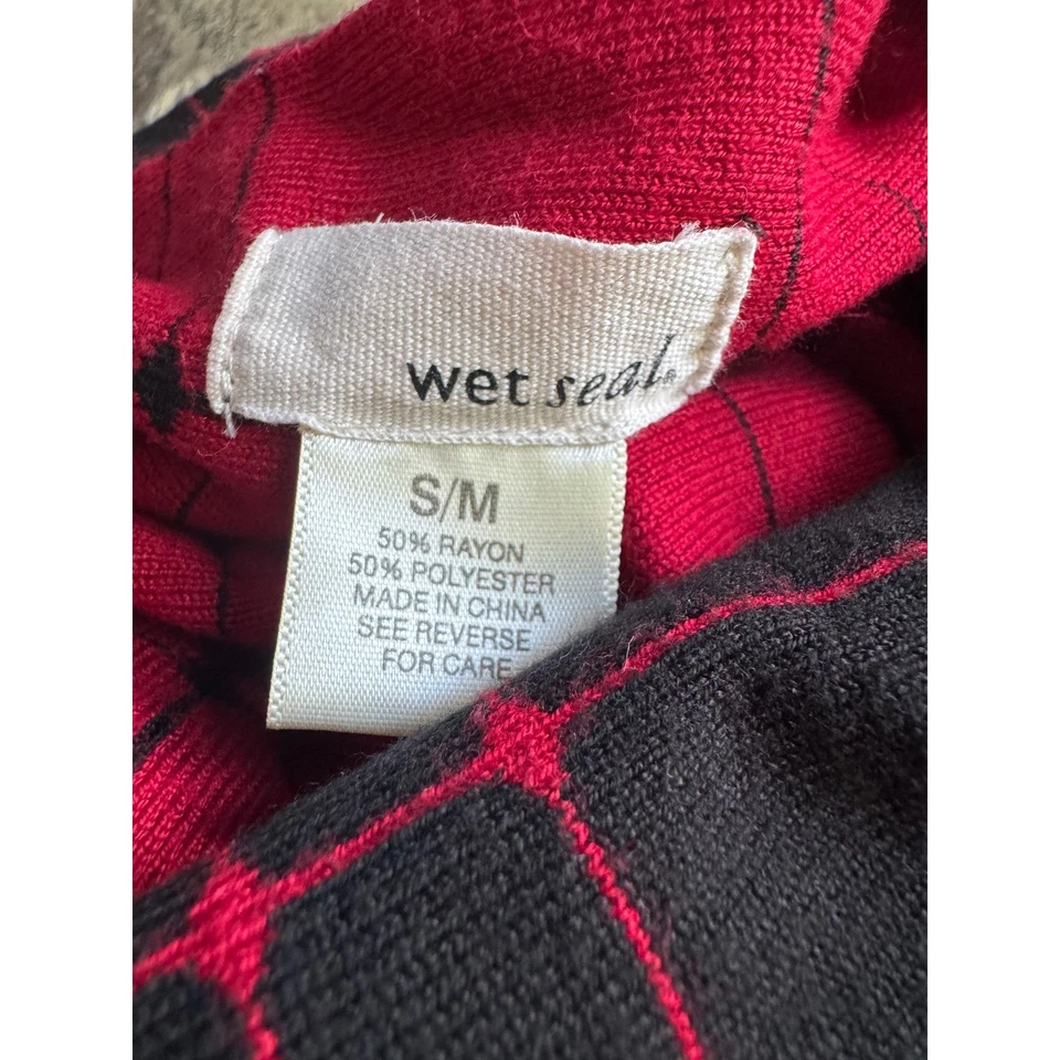 Y2K mall goth Grunge Black & Red Plaid Flared Skirt Mini S/M Retro - Image 3 of 4