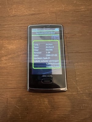 Archos 3 Vision 8GB MP3/MP4 Player Schwarz Funktioniert