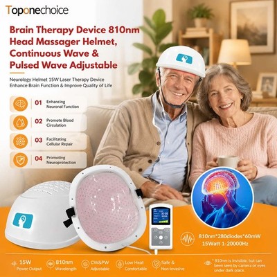 LED 810nm Brain Helmet for Cognitive Enhancement Memory Depression & Anxiety 15W