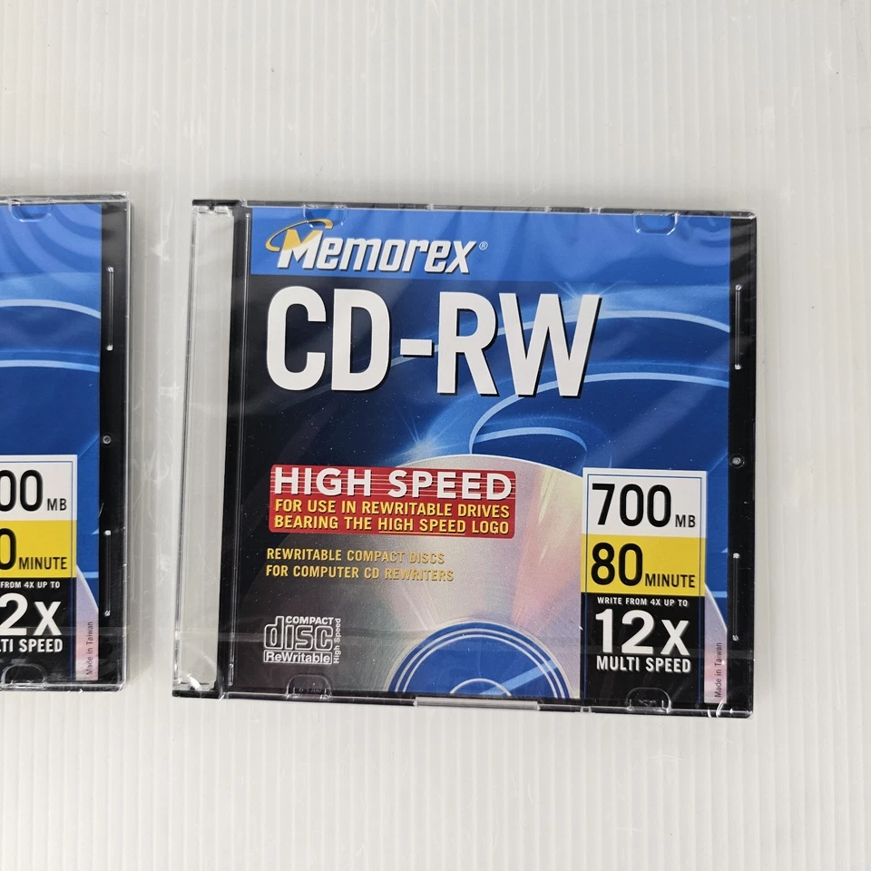 3 MEMOREX CD-RW 3 Pack 12X 700MB 80 Min Compact Discs NEW - Image 3 of 3