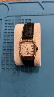 Milos Swiss Gold Filled Mechanical Watch Black Leather Strap