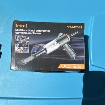 YT-M2042 6-in-1 Handheld Emergency Car Vacuum Cleaner Black Silver