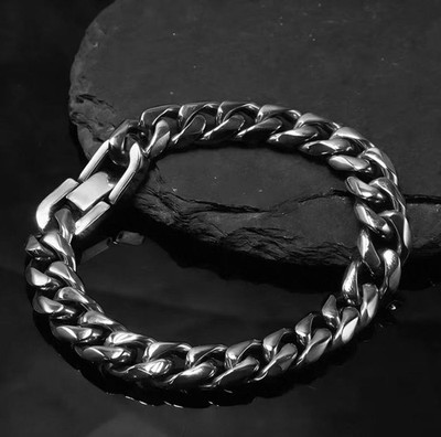 New Pure Titanium Cuban Link Bracelet 14mm Wide Men Women Anti Allergy Fashion