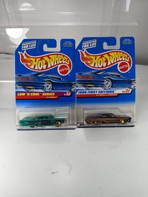 Vintage Hot Wheels '65 Impala lowrider & '59 Impala Low 'N Cool Lot Of 2