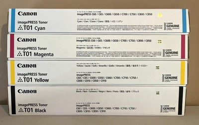 Genuine Canon imagePRESS Toner T01 CMYK Set New Sealed Boxes | eBay