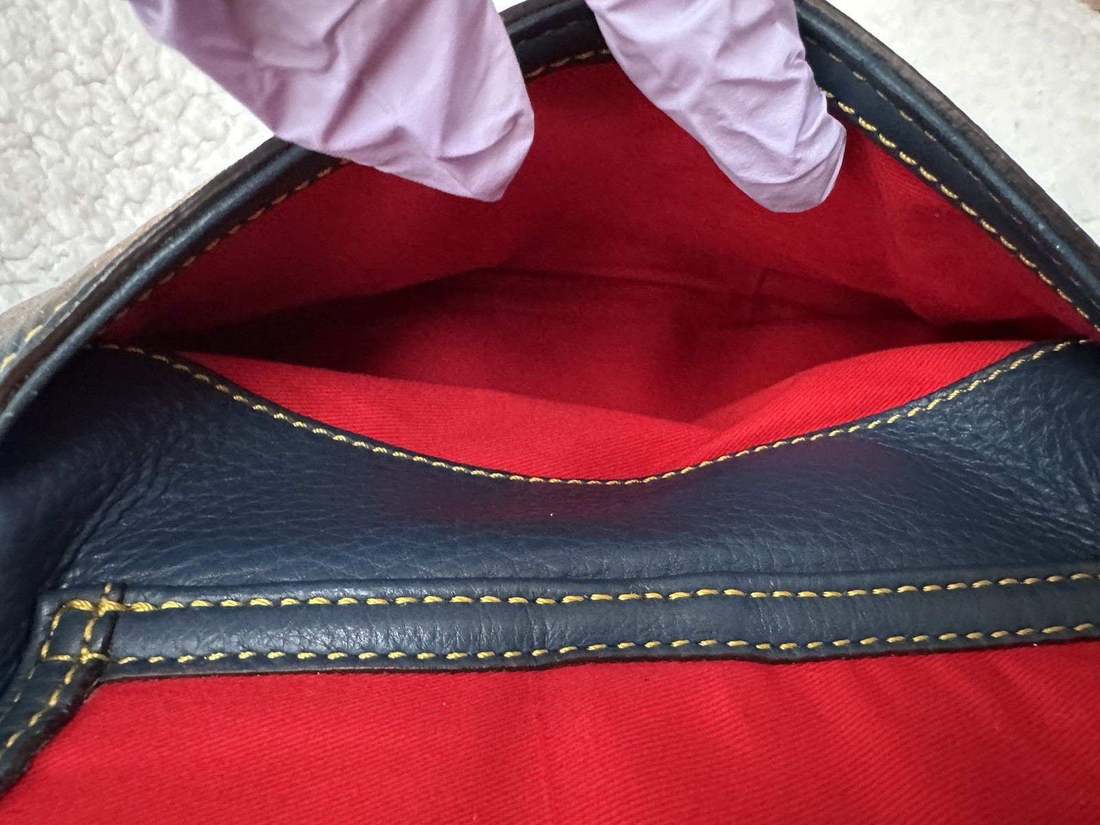 Dooney Bourke Blue Leather Drawstring Bucket Bag - image 18