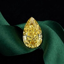 Laboratorio de color amarillo natural corte pera 6 quilates - Diamante CVD suelto cultivado certificado VVS1