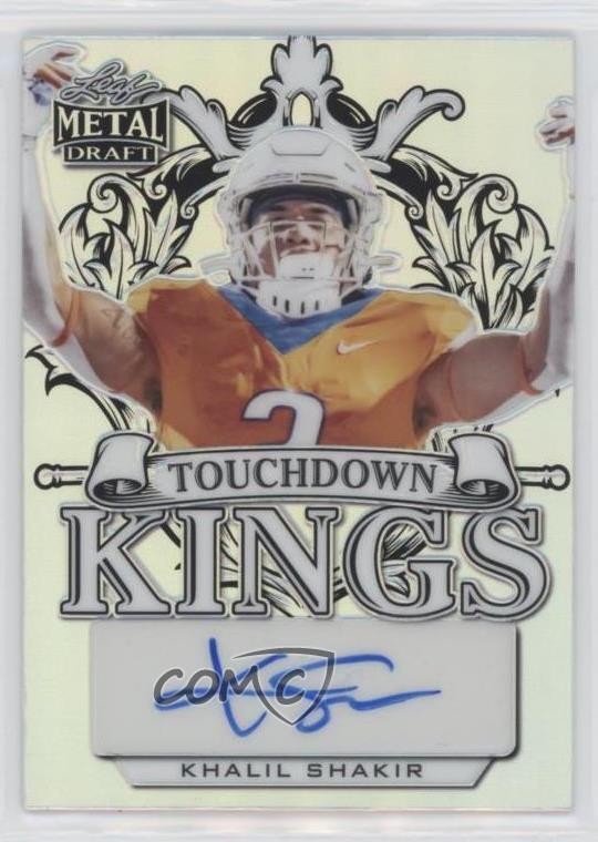Khalil Shakir Leaf Metal Draft Touchdown Kings Autographs #TKKS1 Red/White/Blue Prismatic