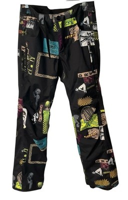 BURTON AG ANALOG S 32 Thatcher Black Graphic Print Snowboard Pants *Excellent*