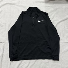 Nike Dri-FIT Black 1/4 Zip Long Sleeve Pullover Men's M Moisture Wicking