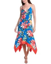 Adrianna Papell Handkerchief Floral Midi Dress Women's