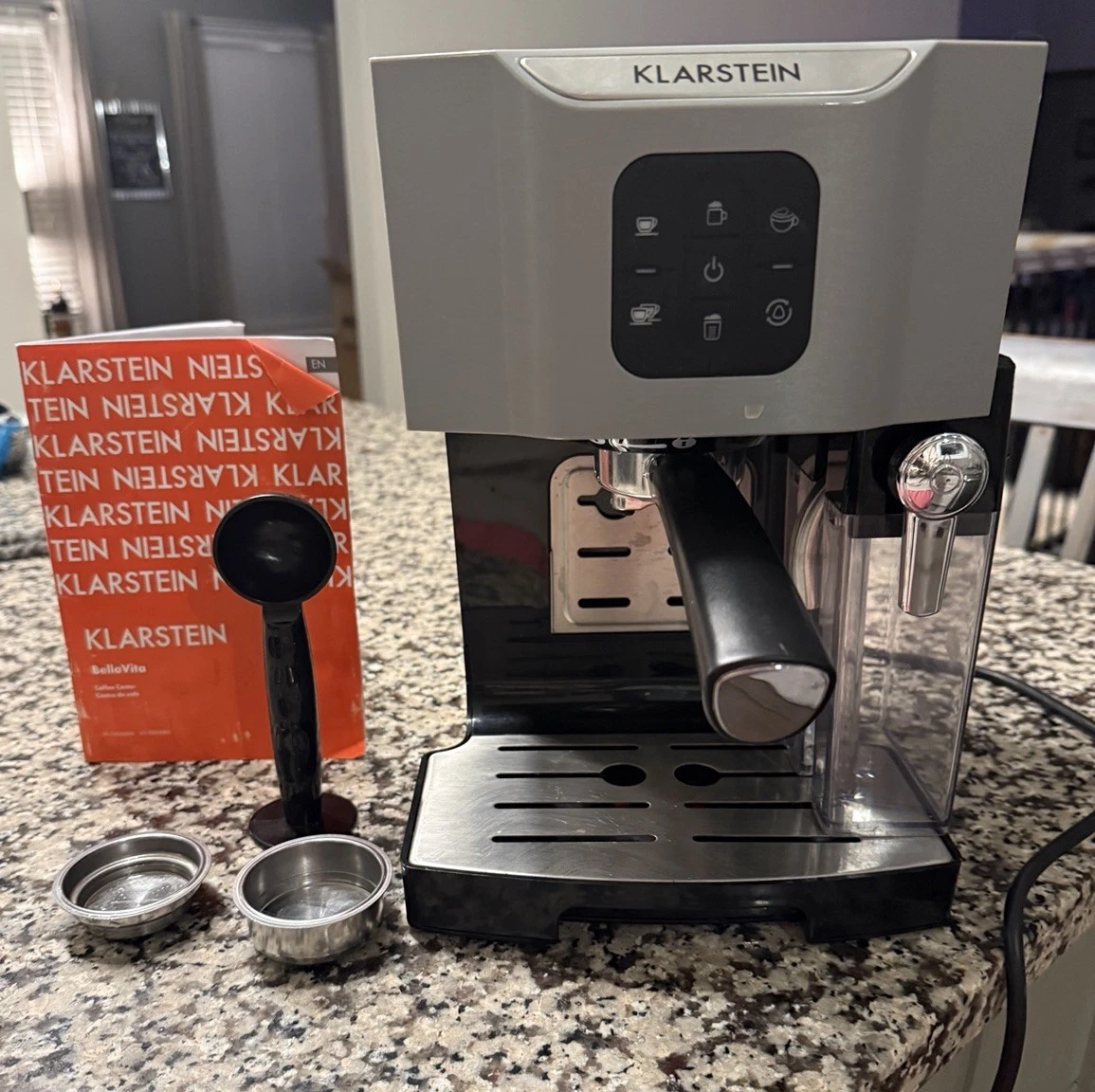 Klarstein BellaVita Espresso Machine w/ Portafilter Filters Scoop Manual