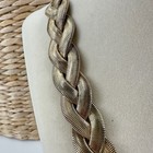 Vtg Thick Necklace Braided Gold Tone Collar Statement Adjustable Lightweight — photo 2