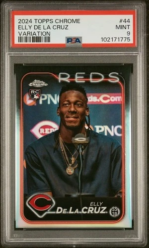 Elly De La Cruz RC 2024 Topps Chrome Rookie Image Variation SP #44 PSA 9 Mint