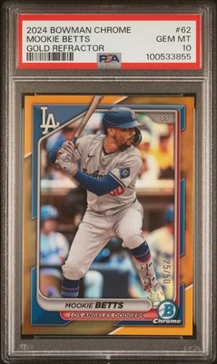 2024 Bowman Chrome #62 Mookie Betts PSA 10 True Gold /50 Dodgers