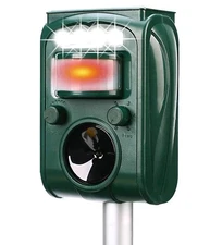 Solar Ultrasonic Animal Repeller, Cat Repellent, Motion Detection, Siren and ...