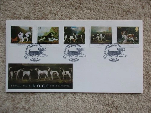 1991 DOGS UNADDRESSED FIRST DAY COVER, BEST OF BRITISH DOGS, BIRMINGHAM H/S