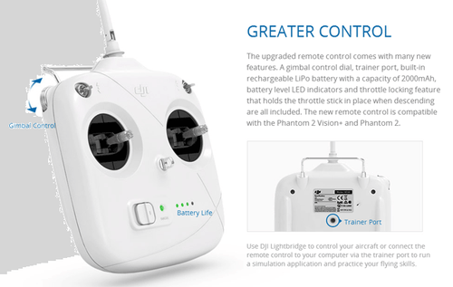 DJI PART14 Phantom 2 Radiocomando 2.4Ghz left dial, built-in Lipo battery - Foto 4 di 4
