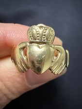Vintage 14k Yellow Gold Claddagh Ring Size 9