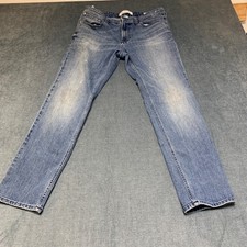 Calvin Klein Jeans Mens 34x30 Blue Denim Straight Leg Medium Wash Mid Rise