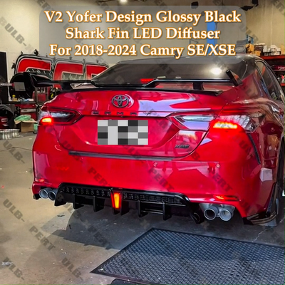 For 2018-2024 Camry SE XSE Yofer V2 LED Rear Bumper Diffuser +