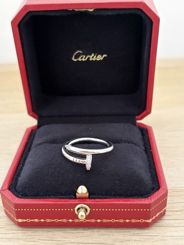 Cartier Juste Un Clou 18k white gold classic ring 0.13 ct diamonds. Size 60/UK T