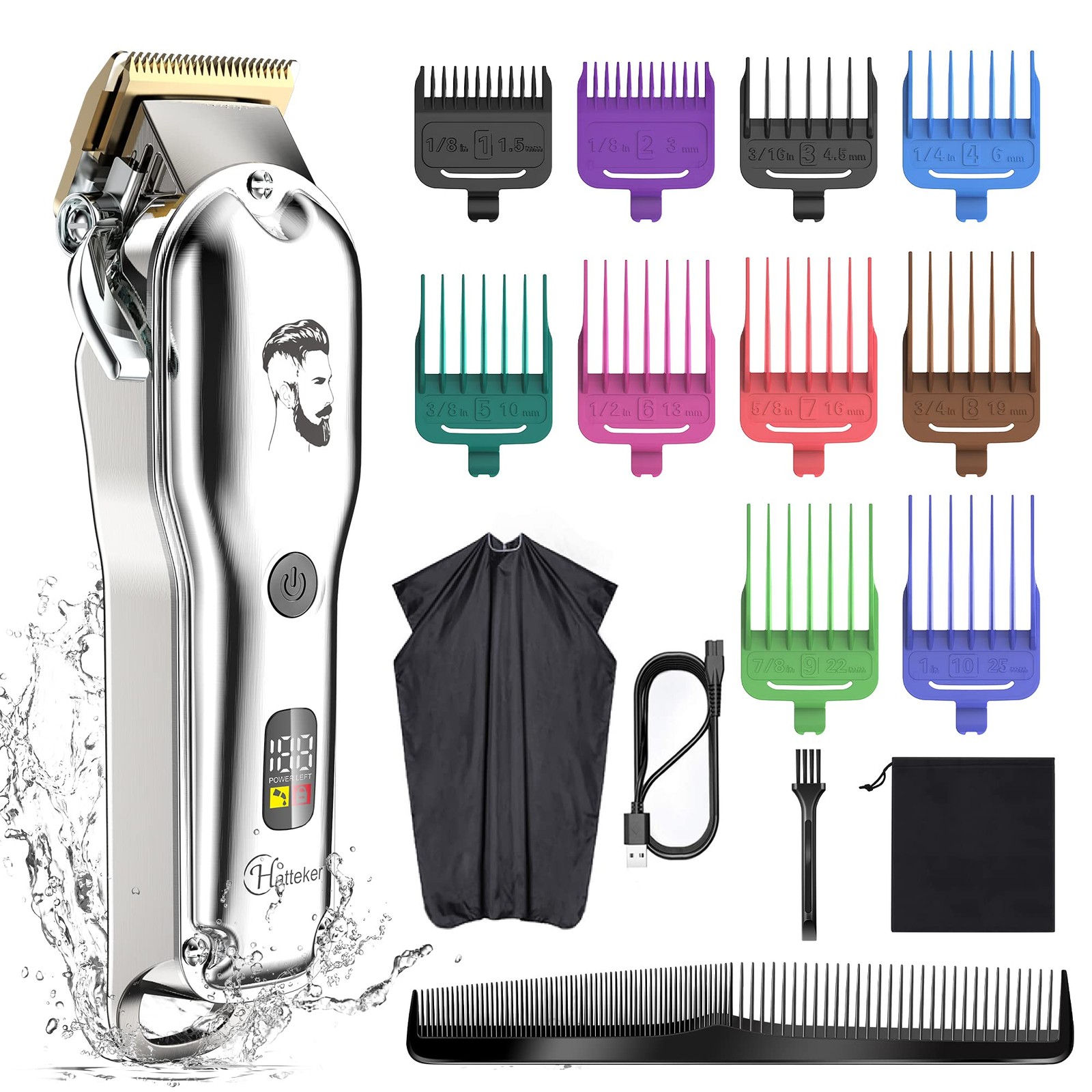 Men's Cordless Hair Clipper & Beard Trimmer Professional Grooming Kit