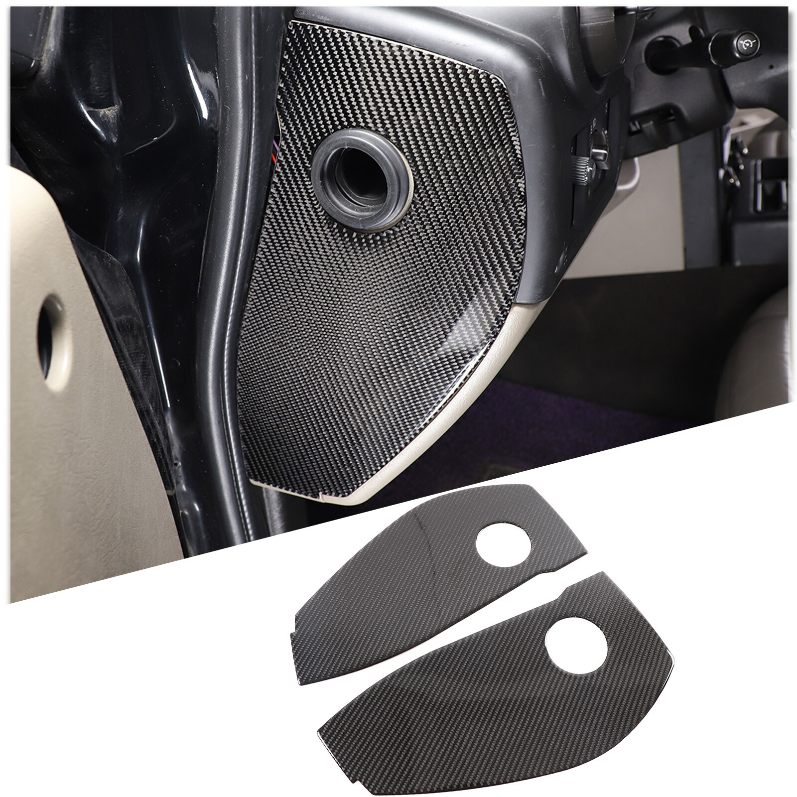 Black Carbon Fiber Door crash cushion sticker Trim For Hummer H2 2003-2009