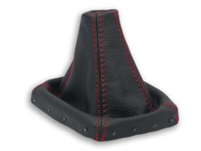 FÜR OPEL ANTARA 2006-2010 SCHALTMANSCHETTE SCHALTSACK NATURLEDER NAHT ROT