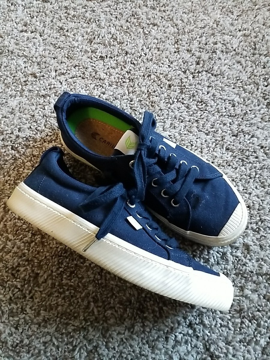 Cariuma OCA Low Sneakers Size Women Men Navy Blue Canvas Shoes  100103U02W