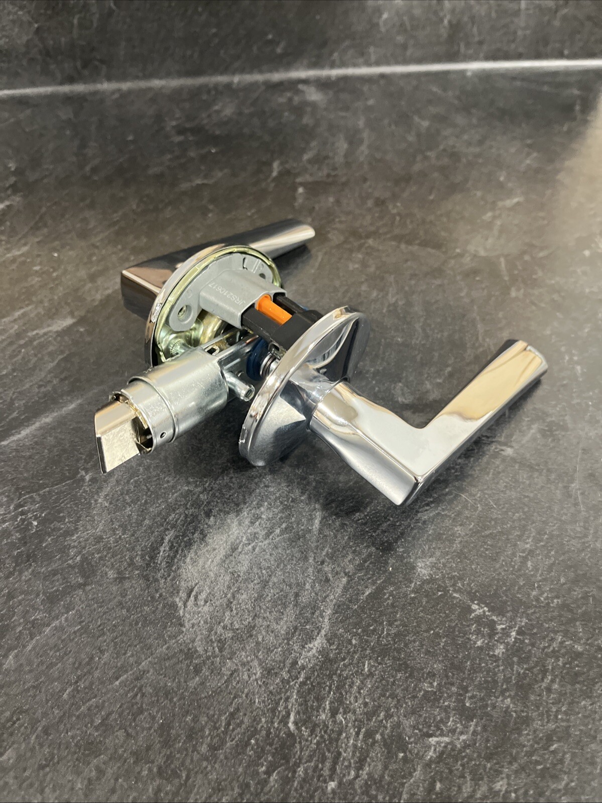 Schlage Eller Chrome Door Lever Set with Passage & Privacy Function-image