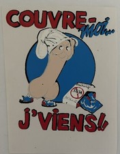 Original Vintage French Cover Me I m Coming Mini Iron On Transfer