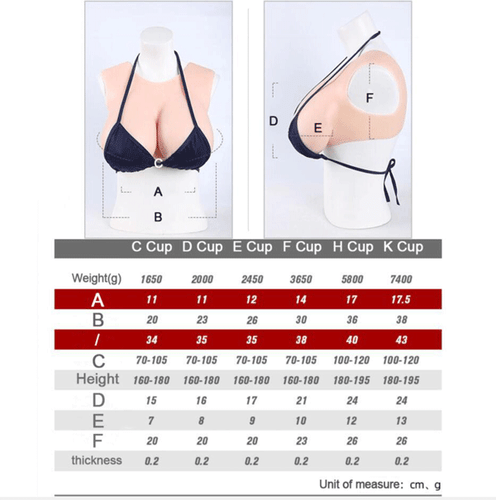 Boobs realistas formas de pecho de silicona medio cuerpo taza H 5800 g Boobs falso ropa interior - Imagen 5 de 12
