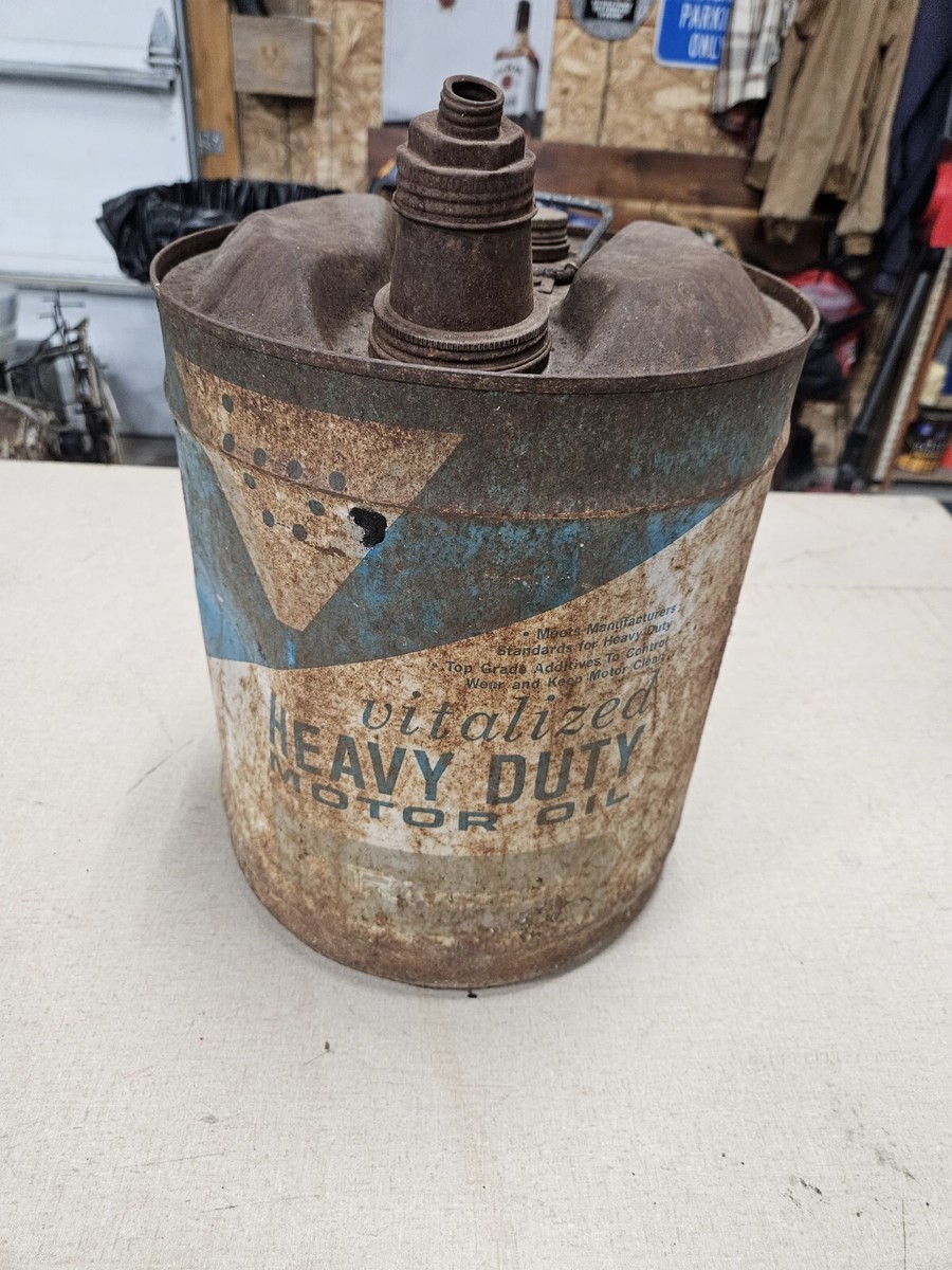 Vintage 1960s Wards Riverside 5 Gallon Vitalized Heavy Duty Oil