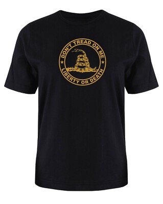 Don t Tread On Me Black/Gold Gadsen Flag T-Shirt