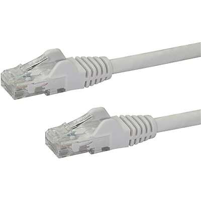 1PC STARTECH.COM N6PATCH14WH 14 ft White Cat6 Ethernet Patch Cable with Snagles
