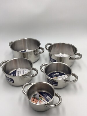 Set 5 Casseruole In Acciaio Inox – Diametri 12, 14, 16, 18, 20 Cm – Per Tutti I Fuochi (induzione, Gas, Elettrico), Manici Antiscottatura
