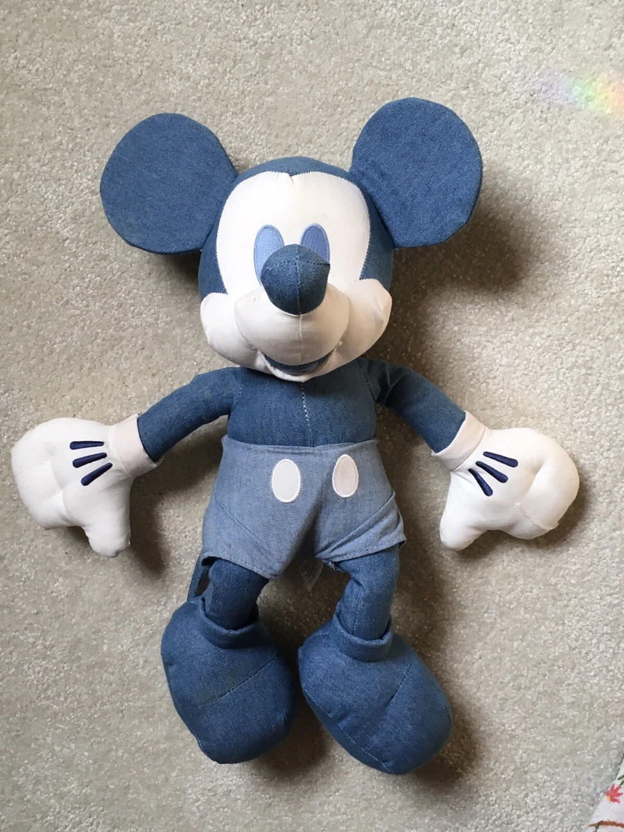 Disney Blue Denim School Cool Mickey Mouse Stuff Plush 16