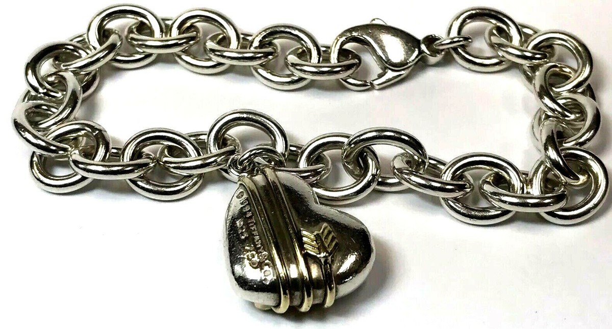 1994 Tiffany & Co. Sterling Silver 18k Gold Heart Cupid's Arrow