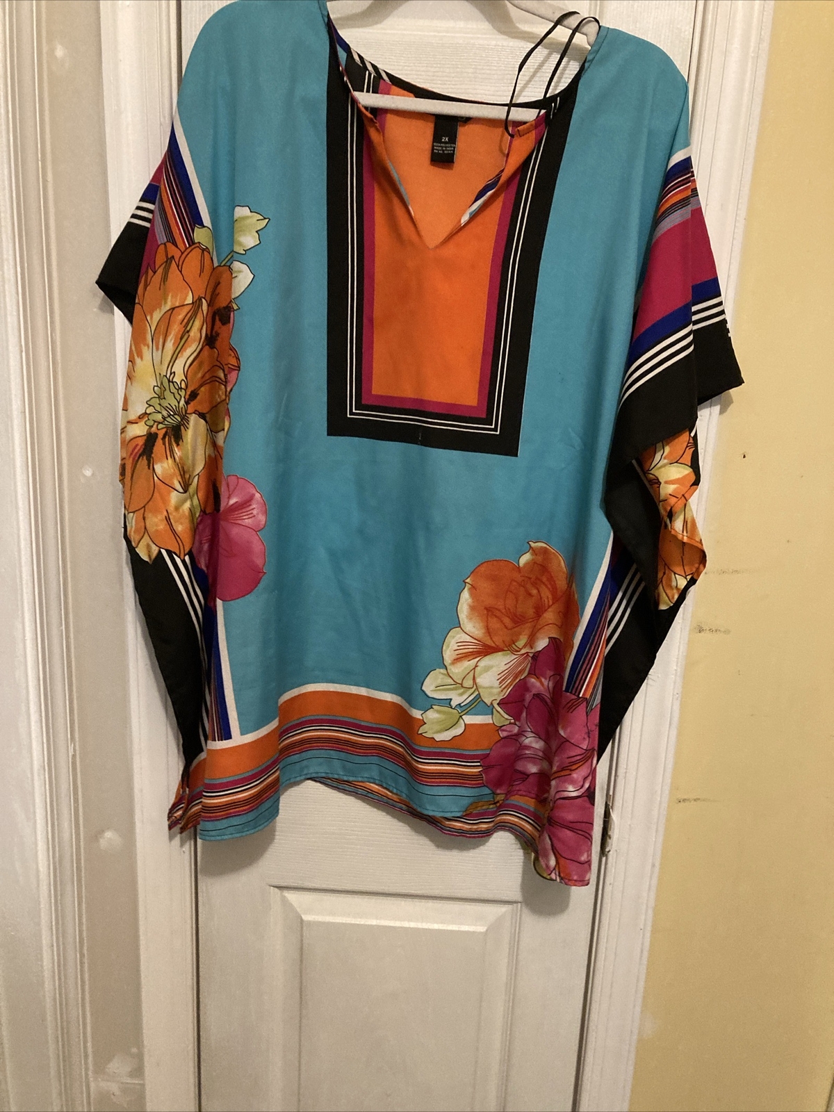 Millenium Women’s Multicolored Square Sleeves Str… - image 3