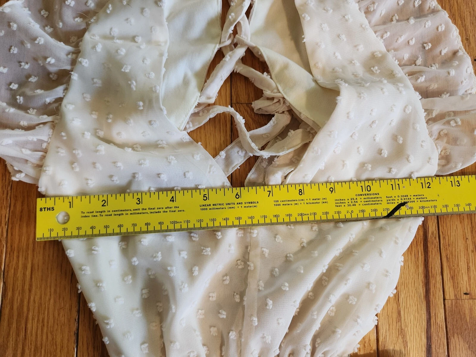 OFF WHITE Gonna Maxi Abito Altar'd State Avorio Off Bianco Strato Cravatta Schiena Aperta Foderata Nuova Senza Etichette